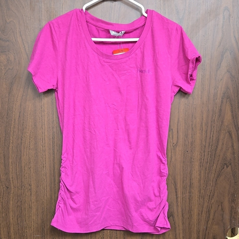 Bench Size S Fuchsia Crew Neck Ruched Classic T-Shirt